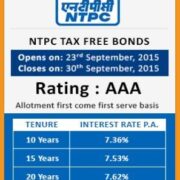 NTPC Tax Free Bonds September 2015