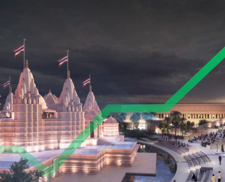 Indian stock markets weekly newsletter - BAPS temple